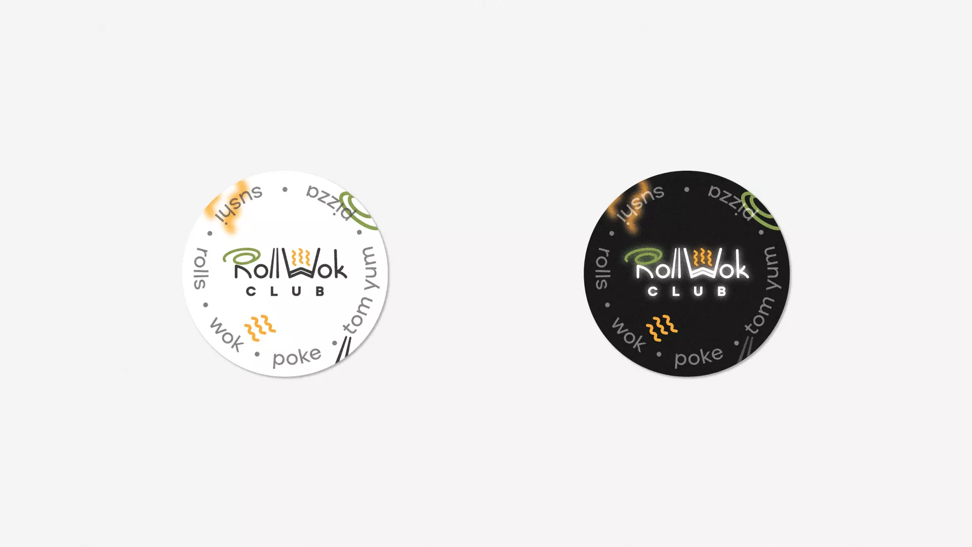 Разработка наклеек для суши-бара «Roll Wok Club» в Зеленокумске